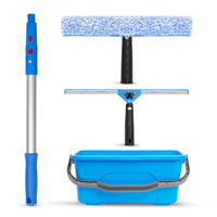 Gritt Commercial Pro Window Cleaning Kit - 14" Squeegee and Washer - 20" Pole Handle - 3 Gallon Bucket - 3 Pack-3 tools for professional window cleaning