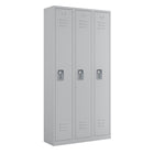 Ceha RH Series 1-Tier Locker with Louver Vents and Recessed handle - Bank of 2 - Light Grey-Durable, commercial-grade steel construction with powder-coated finish