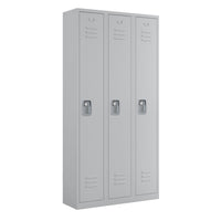 Ceha RH Series 1-Tier Locker with Louver Vents and Recessed handle - Bank of 2 - Light Grey-Durable, commercial-grade steel construction with powder-coated finish