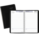 AT-A-GLANCE 2026 Daily Appointment Book - 8" H x 4-7/8" W - Black - Bilingual-Page size: 8" H x 4-7/8" W
