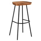 Modway Concord Backless Wood Bar Stools - Walnut - Set of 2-Adjustable Non-Marking Foot Glides