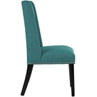 Modway Baron Fabric Dining Chair - Teal - 2 Pack-Polished Nailhead Trim