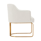 Manhattan Comfort Raya 25.2" Modern Leatherette Upholstered Dining Armchair - Cream - Set of 2-Inner Seat Depth: 21.26 in. Seat Height: 20.28 in. Inner Seat Width: 16.54 in