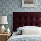 Modway Emily Stain-Resistant Performance Velvet Twin Size Headboard - Mulberry-Twin Size Headboard