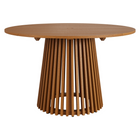 Modway Lane 47" Round Outdoor Teak Wood Dining Table - Natural-Teak Wood