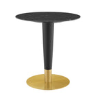 Modway Zinque 28" Artificial Marble Dining Table - Gold Black-Modern Dining Table