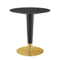 Modway Zinque 28" Artificial Marble Dining Table - Gold Black-Modern Dining Table