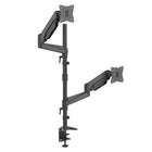 SHOPPINGALL Extra Long Vertically Stacked Dual Gas Spring Monitor Arm for 15”-32” Screens - SA-GA24L-Black-13