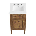 Modway Elysian 18" Wood Bathroom Vanity - White/Brown-8