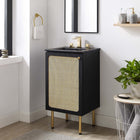 Modway Chaucer 18" Bathroom Vanity - Black-Metal Cabinet Knob