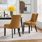 Modway Marquis Performance Velvet Dining Chairs - Cognac - 2 Pack-Dense Foam Padding for Comfort