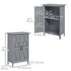 Outsunny Outdoor Wood Garden Shed with 2-Tier Shelves - Grey-Magnetic doors ensure smooth closure, secure tool storage 