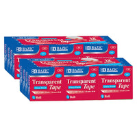 BAZIC Products Tape Refill - Transparent Tape - 3/4" x 1296" - 2 Packs of 12-Each roll measures 3/4" x 1000" Long