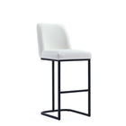 Manhattan Comfort Serena 17.71" Modern Leatherette Upholstered Barstool - White-Modern Barstool with Backrest Perfect for Bar and Kitchen Use