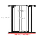 PawHut 29"-32" Wide Pet Gate with Door Dog arrier Indoor for Stairs-Colour: Black