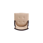 Manhattan Comfort Fifth Avenue 18.5" Traditional Faux Leather and Velvet Upholstered Dining Chair - Tan - Set of 4-30 Day Limited Manufacturer's Warranty