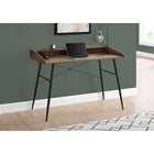 Monarch Specialties 7538 48" Computer Desk - Brown Reclaimed Wood/Black Metal-Metal base in a contrasting black finish features tapered, angled metal legs and X-shaped support bars on back that provides stability