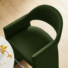 Modway Talia 41" Performance Velvet Bar Stool - Moss Green-Wide Angular Armrests