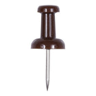 JAM Paper Colourful Push Pins - Chocolate Brown - 100 Pack-Used to pin important papers or pictures to Bulletin Boards, Cork Boards, Calendars, and Walls