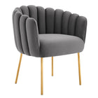 Modway Sanna Channel Tufted Performance Velvet Armchair - Grey-Retro Glam Armchair