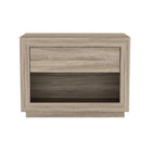 Manhattan Comfort Soren 32" Contemporary 1-Drawer Nightstand - Natural Oak-Crafted with high-quality wood grain laminate, offering the look of natural wood with enhanced durability