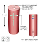 Ultimate Ears BOOM 4 Portable Waterproof Bluetooth Speaker - Red-Extremely Wireless: With 45 meters (147 feet) of range, you can walk away from your BOOM 4 wireless speaker and keep the tunes comin’