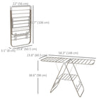 HOMCOM 2-Tier Foldable Adjustable Laundry Rack - Silver-Robust Stainless steel ensures long-lasting use and reliable performance 