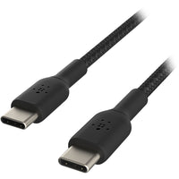 Belkin Braided USB-C to USB-C 2.0 Cable - 1m - Black-Charge and sync a USB-C device from any USB-C charger or port 