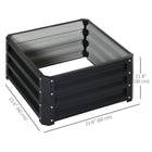 Outsunny Raised Garden Bed with Galvanized Steel Frame - 23.5" L x 23.5" W x 12" H - Grey - 2 Pack-Galvanized steel material is powder coating for outdoor use 