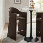 Modway Talia 41" Vegan Leather Bar Stool - Espresso-Bentwood Frame