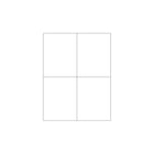Spicers White Laser Labels - Blank Un-coated - 8-1/2" x 11" Sheets - 4" x 5" 4 up - 250 Pack-Blank shipping label