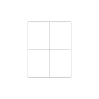 Spicers White Laser Labels - Blank Un-coated - 8-1/2" x 11" Sheets - 4" x 5" 4 up - 250 Pack-Blank shipping label