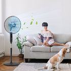 HOMCOM 54" H Pedestal Fan with Remote Control for Bedroom - Black-85° oscillation and vertical tilt direct exactly the air flow where you need it to 