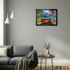 Banff National Park Canada Nature View - Framed Canvas - 35" x 27"-Ready to hang - arrives fully assembled
