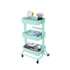 Simply 3 Tier Rolling Cart - Teal-Utility cart easy for storage and moving