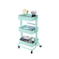 Simply 3 Tier Rolling Cart - Teal-Utility cart easy for storage and moving