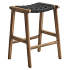 Modway Saoirse Woven Rope Wood Counter Stool - Walnut Black - Set of 2-6