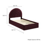Modway Solana Arched Performance Velvet Twin Platform Bed - Mulberry-8