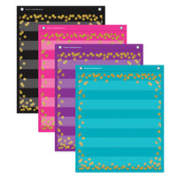 Teacher Created Resources Confetti Colourful Magnetic Mini Pocket Charts - 14" x 17"-Lightweight and durable pocket charts