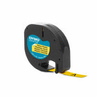 DYMO LetraTag Label Tape - 12mm (1/2") - Black Print on Yellow Label-Durable, wipeable and weatherproof