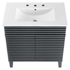 Modway Render 30" Bathroom Vanity Cabinet - Grey/White-Particleboard and Laminate Construction