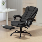Vinsetto 7-Point Vibrating Reclining Massage Office Chair with Footrest and Swivel Wheels - Black-Adjustable seat height from 18.1" to 22" (46cm to 56cm) to fit your sitting style