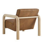 Modway Sereno Vegan Leather Accent Chair - Canyon Oak-Arrives Fully Assembled