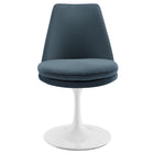 Modway Lippa Swivel Dining Performance Velvet Side Chair - White Cadet Blue-8