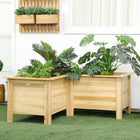 Outsunny Wood Raised Planter Box - 47" L x 47" W x 20" H - Natural-Built to last with solid fir wood and DIY it to paint it to your liking 