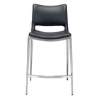 Zuo Ace Counter Stool - Black/Silver - Set of 2-Plush and durable faux leather fabric