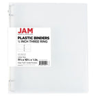 JAM Paper Plastic 0.5" 3-Ring Binder - Clear-Size: .5" Width | Holds up to 100 sheets of paper.