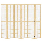 HOMCOM 6 Panel Freestanding Room Divider for Bedroom - Natural and White-Adds instant privacy in bedrooms, offices, or any room 
