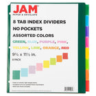 JAM Paper Plastic Index Tab Dividers - 8 Tabs - Assorted Colours - 6 Pack-4