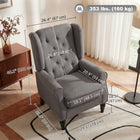 HOMCOM Fabric Accent Chair with Wood Legs - Rolled Arms for Bedroom - Charcoal Grey-Wood frame and eucalyptus legs ensure stability and durability
